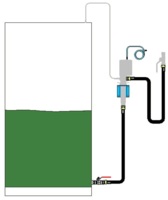 Installation kit for a remote wall mounted air operated pump with a suction hose connected to a tank (excl. FRL)