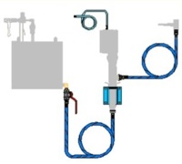Installation kit stainless steel for a remote wall mounted air operated pump for connection to an tank (excl. FRL)