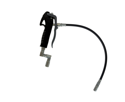 Grease control valve with outlet hose, hydraulic connector and Z-swivel