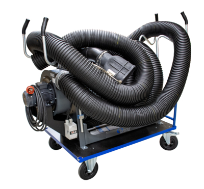 Exhaust trolley 6 with fan, exhaust reel and 10 meters hoses