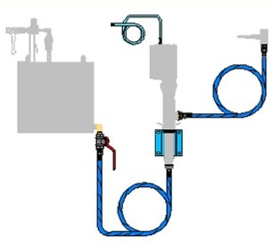 Installation kit stainless steel for a remote wall mounted air operated pump for connection to an tank (excl. FRL)